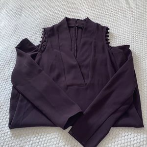 Marciano long sleeve purple dress w open shoulders